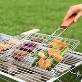 thumbnail of Grelhador portátil dobrável em aço inoxidável com cabo de madeira 32x32-60cm COSHANO