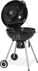 thumbnail of Outsunny Barbacoa de Carbón Picnic Ahumador Parilla BBQ con Termómetro Ruedas Parilla de