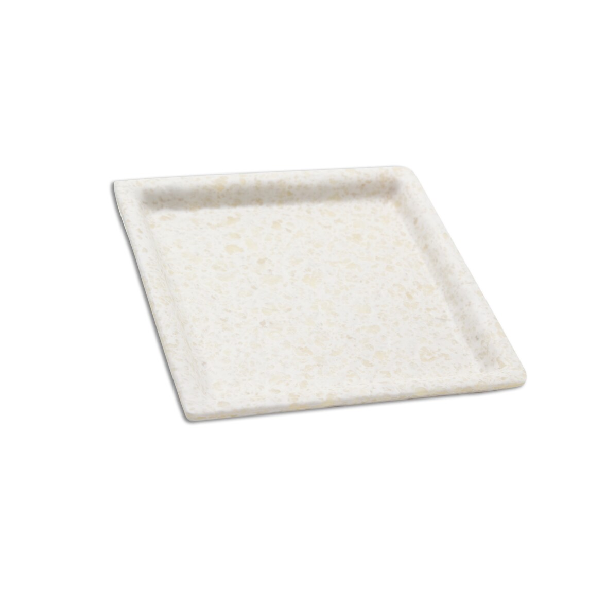 ADRIER - SQP1717-MWH - Pack de 12 Unidades - Colección Terral - Plato cuadrado grande - 17 x 17 x 2 cm - Blanco mármol - Melamina