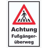 thumbnail of Schild Achtung Fußgängerüberweg A6 Rückseite selbstklebend