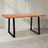 thumbnail of Computertisch Massivholz Industrial | 160x80 cm Akazie Homeoffice | Goldbraun | Baumkante & Handgefertigt | Tarn Kollektion | Kadima Design