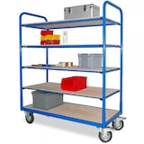 thumbnail of Etagenwagen mit 5 Ebenen, BxTxH 1310x580x1545 mm, 4 Lenkrollen, 2 Rollen mit Feststellbremse
