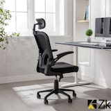 thumbnail of ZIK Sedia da Ufficio Poltrona Ergonomica Girevole con Supporto Lombare, Braccioli e Poggiatesta  -Nero