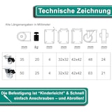 thumbnail of PRIOstahl Möbelrollen Transparente Rollen 50mm 2x Lenkrollen + 2x Bremsrollen