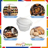 thumbnail of DayBays 150 Stk. Haushaltsbox PP 2000 ml 220x216x88 mm 8 Eckig Salat-Box Alpha mit anhängendem Deckel