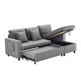thumbnail of Schlafsofa L-Form 219x142x83 mit Schlaffunktion und Stauraum – Flexibles Sofa in Dunkelgrau mit Chaiselongue