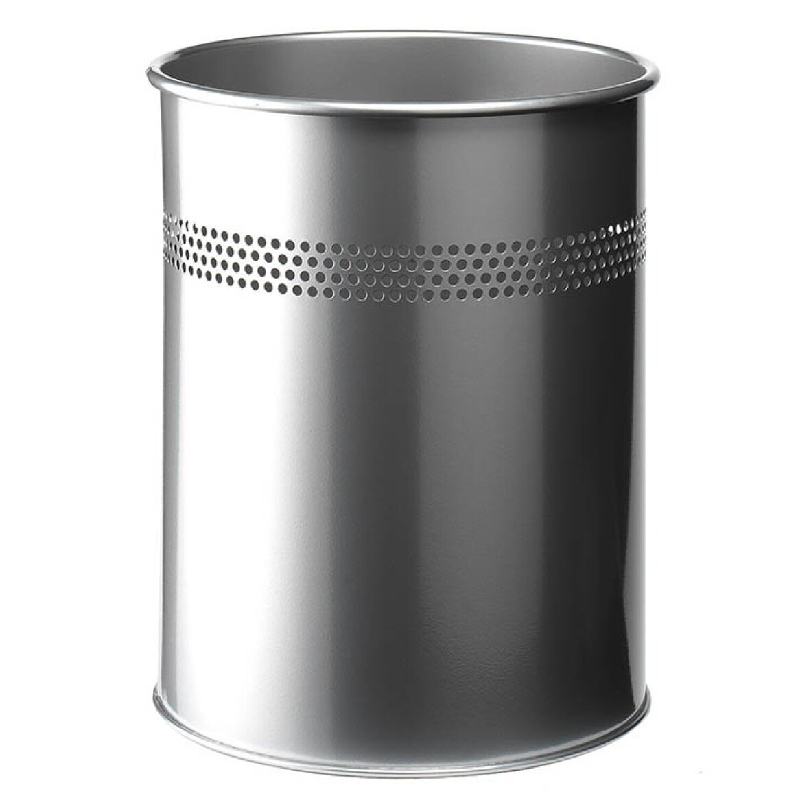 Durable 3300 23 Papierkorb Metall rund 15 Liter, P 30mm, metallic silber