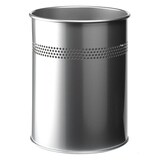 thumbnail of Durable 3300 23 Papierkorb Metall rund 15 Liter, P 30mm, metallic silber