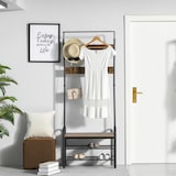 thumbnail of HOMCOM Perchero Metálico de Pie Zapatero 3 Estantes 8 Ganchos Colgador Pasillo