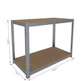thumbnail of Banco Tavolo Da Lavoro Senza Bulloni In Acciaio Metallo e MDF Portata Fino a 600 Kg Con 2 Ripiani Regolabili Garage Officina Cantina 87 x 120 x 60 cm
