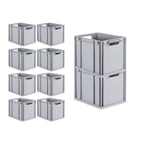 thumbnail of PROREGAL SparSet 10x Eurobox NextGen Economy, Griffe offen, HxBxT 32x30x40cm, 30 Liter, Eurobehälter, Box, Transportbehälter