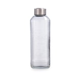 thumbnail of Quid Velvet Botella Vidrio transparente con Tape Acero Inox 1,3L
