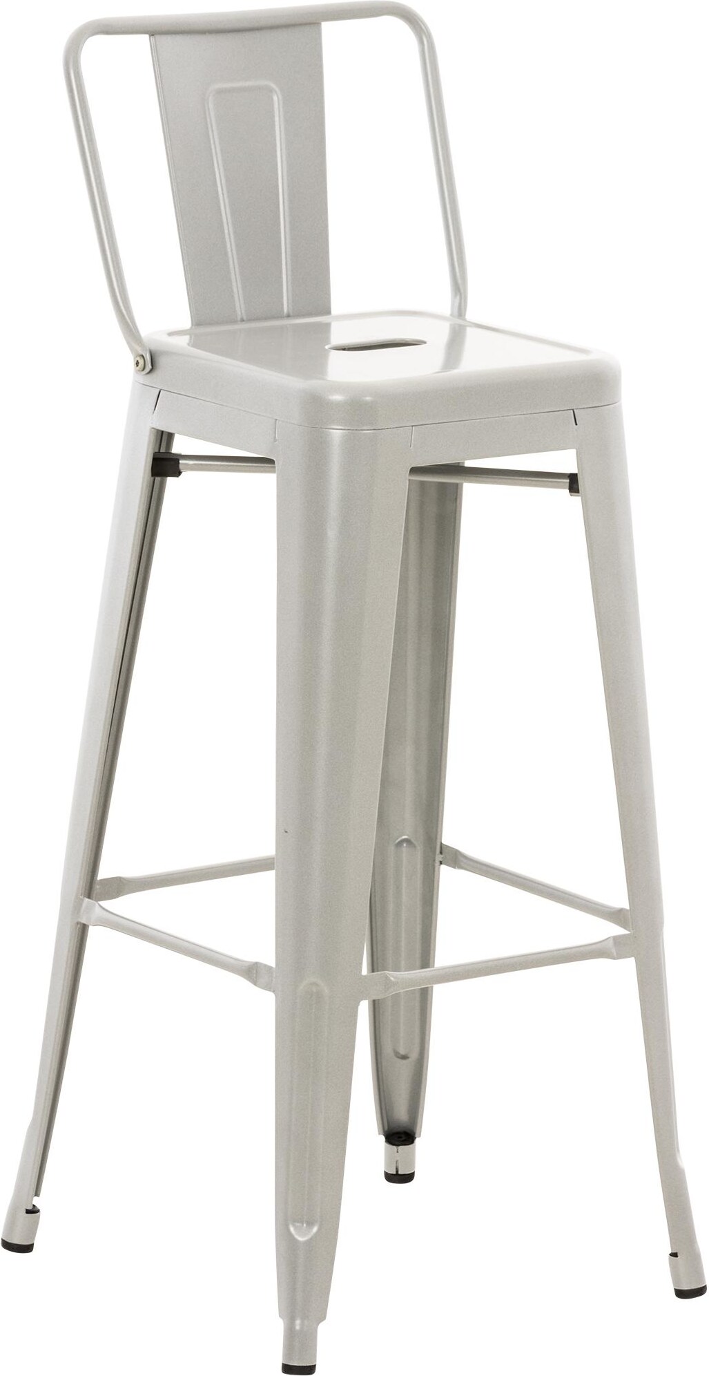 CHEFGASTRO Barhocker ANDES HxBxT 96x44x43cm Metall Silber Barstuhl