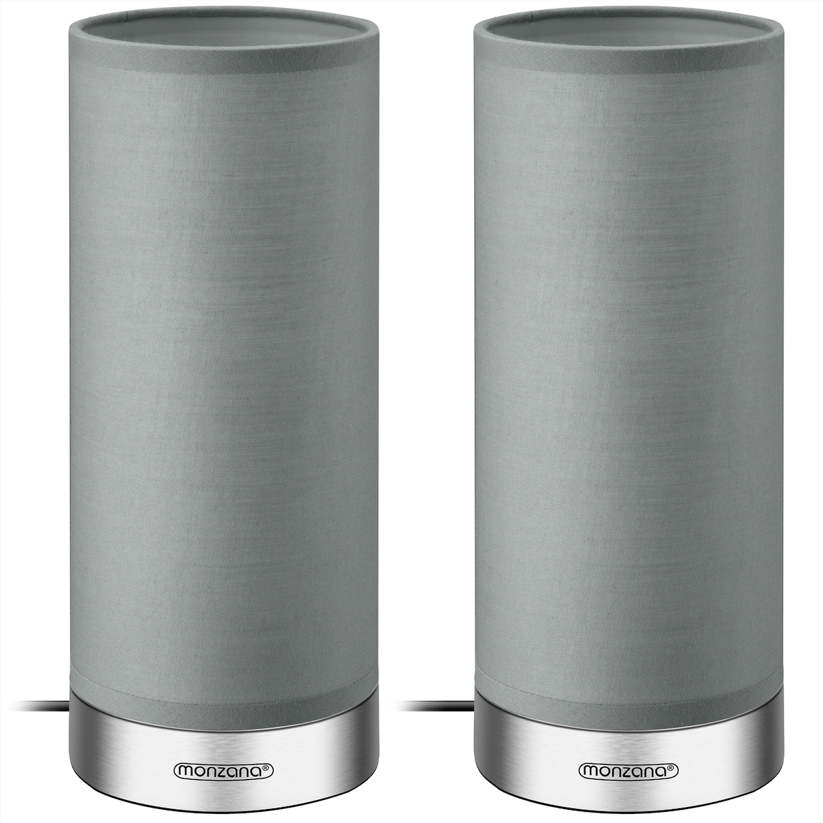 Dimmbare Tischleuchte Jasmin 2er Set grau