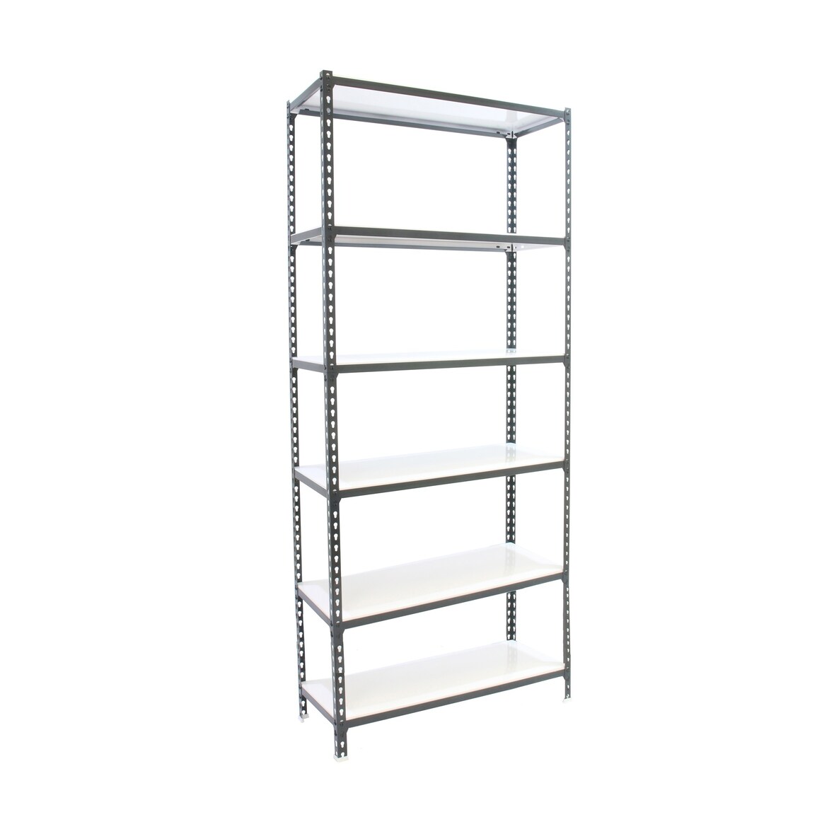 SimonRack Metallregal, 2500x1200x300 mm, 6 Ebenen, Metallboden, 200 kg Biegepunkt, Anthrazit/Weiss - Simonclick