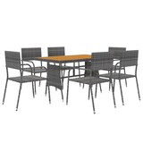thumbnail of vidaXL 7-tlg. Garten-Essgruppe Poly Rattan Grau