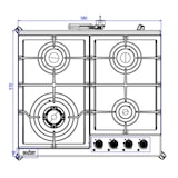 thumbnail of Piano cottura Samet Sansone a gas da incasso 4 fuochi 60 cm in acciaio