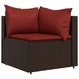 thumbnail of vidaXL Garten-Ecksofas mit Kissen 2 Stk. Braun Poly Rattan