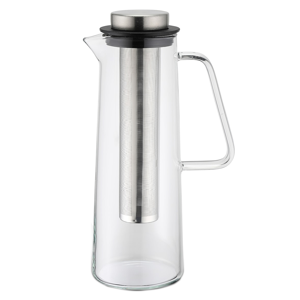 Karl Weis Glaskaraffe mit tiefem Filter 1 L, Glas/Edelstahl