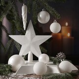 thumbnail of Weihnachtskugeln mit Stern Baumspitze Christbaumkugeln bruchfest weiß 33er Set