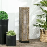 thumbnail of Outsunny Candeeiro Solar de Vime Sintético com Luzes LED Ligar/Desligar Automático para Varanda Pátio 15,5x15,5x69cm Marrom Areia