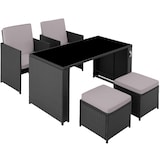 thumbnail of tectake Conjunto de ratán Palermo   negro/gris - 404330