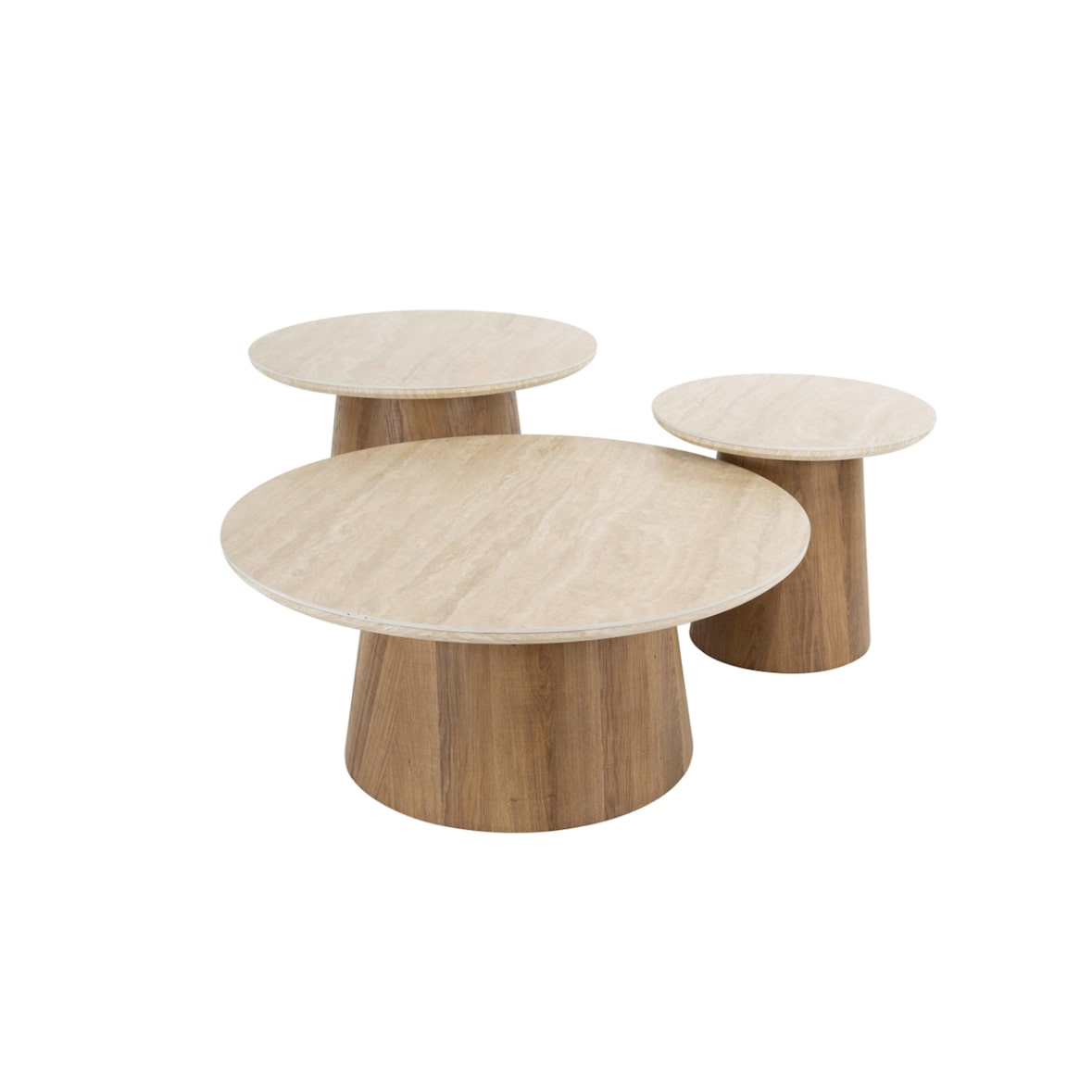 KAWOLA Couchtisch PRETO Set 3-tlg. Keramik weiß