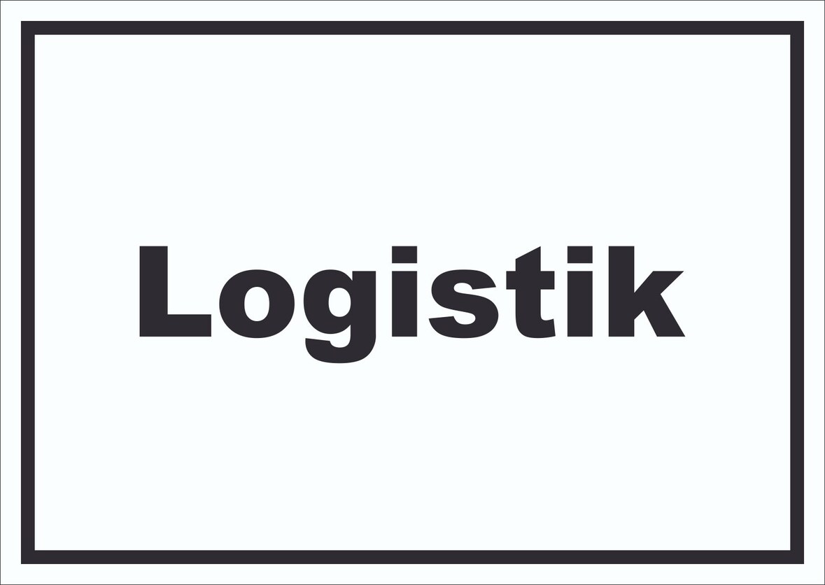 Logistik Schild mit Text Transport Versand waagerecht A4 Rückseite selbstklebend