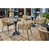 thumbnail of METRO PROFESSIONAL  Fauteuil de terrasse TRIBU, empilable, aluminium / rotin PE, 63 x 63 x 76 cm, coussin inclus, gris foncé