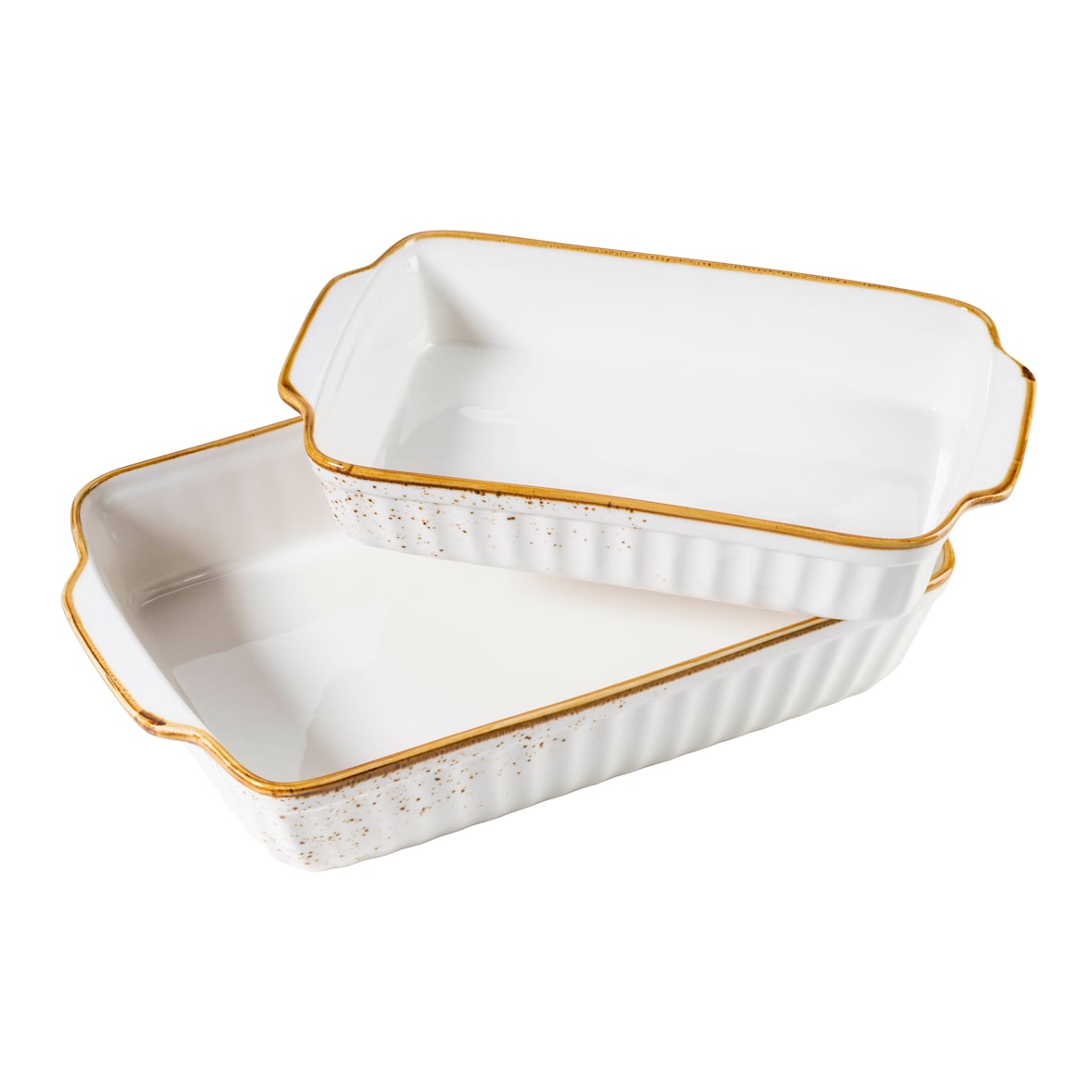 MÄSER Auflaufform 2er Set, braun, postsicher Set, PINTAR Brauner Rand, 935209