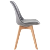 thumbnail of Chaise de salle à manger / cuisine Linares Gris clair/Tissu