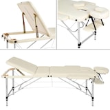 thumbnail of Helloshop26 - Opvouwbare draagbare massagetafel van aluminium met 3 secties + beige hoes 2008139