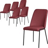 thumbnail of ML-Design Esszimmerstuhl 6er Set Rot, Stoffbezug, Metallgestell, bequeme Polsterstühle für Küche