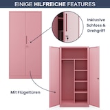 thumbnail of Mehrzweckschrank Metall abschließbar REKL Metallschrank | Schließfachschrank Putzmittelschrank Besenschrank Vorratsschrank, 185x90x45cm Rosa