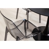 thumbnail of Set de 2 sillas de policarbonato transparente, apilables y monobloque, resistentes, diseño moderno, ideales para cocina, bar, restaurante–Luce–Ahumado