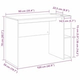 thumbnail of vidaXL Schreibtisch Geräucherte Eiche 109 x 50 x 78 cm Holzwerkstoff