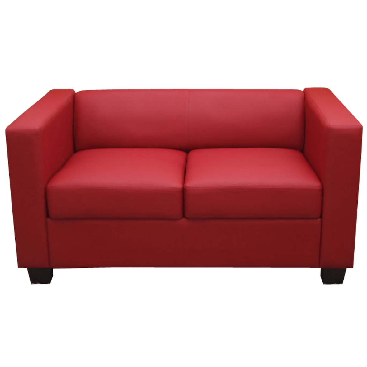 2-zits bank Loungebank Lille ~ leer, rood