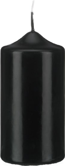Eine schwarze Kerze.