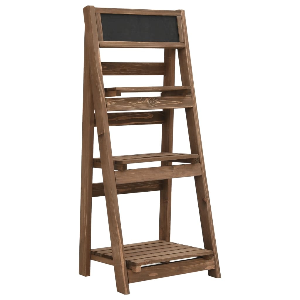 Helloshop26 - Support à plantes meuble fleurs à 3 niveaux avec tableau 40 x 30 x 90 cm Pin marron 02_0045249