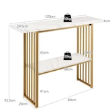 thumbnail of COSTWAY 2-stufiger Konsoletisch Schmaler Beistelltisch Marmor-Optik Flurtisch mit Metallrahmen  Ideal für Flur