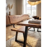 thumbnail of Esszimmerbank GAYA 160x83,5x60 cm Akazie Massivholz Bank mit Baumkante, Sitzbank Holzbank mit Lehne, Küchenbank Essbank Holz Landhausstil, Baumstamm