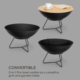 thumbnail of Orbit 3-in-1 Stahl-Feuerschale Grill Gartentisch Ø 60 cm Schwarz