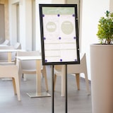 thumbnail of Danieli - Bacheca Magnetica con LED a Leggio con Anta Chiusura a Libro con Chiave da Terra - Bacheca per esterno Finitura Nera (4x A4 Luminosa)