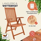 thumbnail of Casaria 4er Set Gartenstuhl Vanamo Klappstuhl 5-Fach Verstellbar FSC®-zertifiziertes Eukalyptusholz