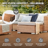 thumbnail of ECD Germany – WPC Terrassenfliesen – 30x30 cm 11 Stk.=1m² Hellbraun | geriffelt, Holzoptik, Klicksystem mit Drainage