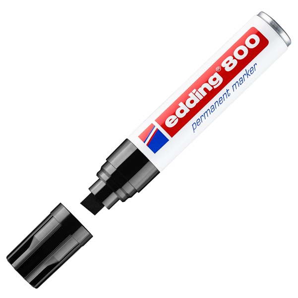 edding 800 800 Permanentmarker 100% Recycelt Extra Breit Keilspitze 4 - 12 mm Schwarz Nachfüllbar Wasserbeständig
