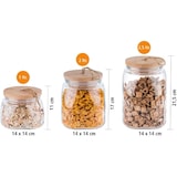 thumbnail of APS 82255 Bocal verre avec couvercle bois Woody 1 L - 14 x 14 cm, H 11 cm