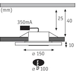 thumbnail of Paulmann Premium LED Einbauleuchte Whirl Basisset   rund 150mm   3x6W 3x450lm 230V  3000K Alu gedreht Satin 92543