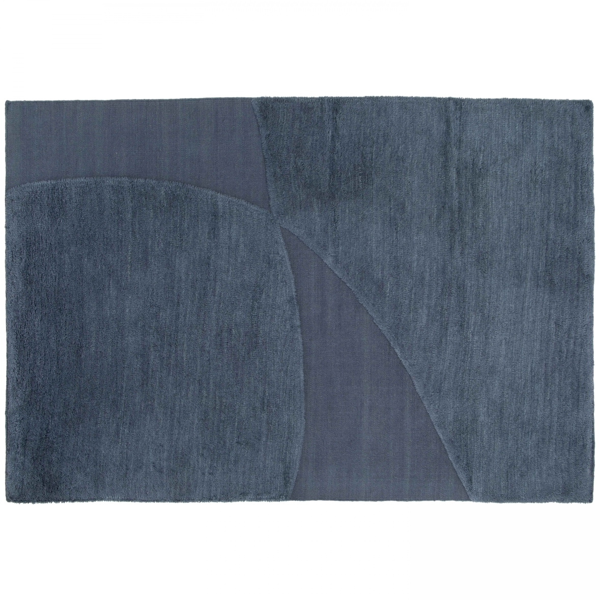 Tapis rectangulaire en laine à motif tissé main bleu 200 x 290 cm