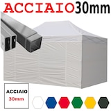 thumbnail of Gazebo 3x4,5 m bianco pieghevole acciaio con laterali
